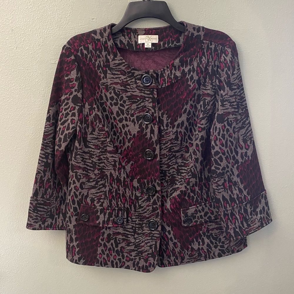 Leopard Print Peacoat Blazer